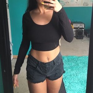 FOREVER21 LONG SLEEVE CROP TOP